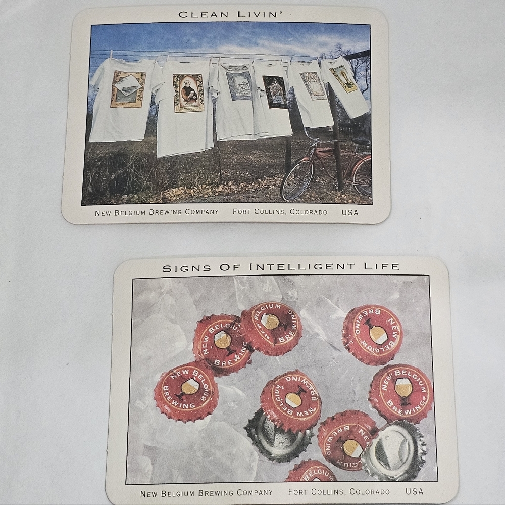 Post Coasters Set of 2 CLEAN LIVIN' & SIGNS OF INTELLIGENT LIFE
